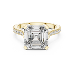  Hidden Halo D Color Princess Moissanite Engagement Ring