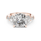14K Gold Five-Stone Cushion Lab Diamond Ring 7.05 CT