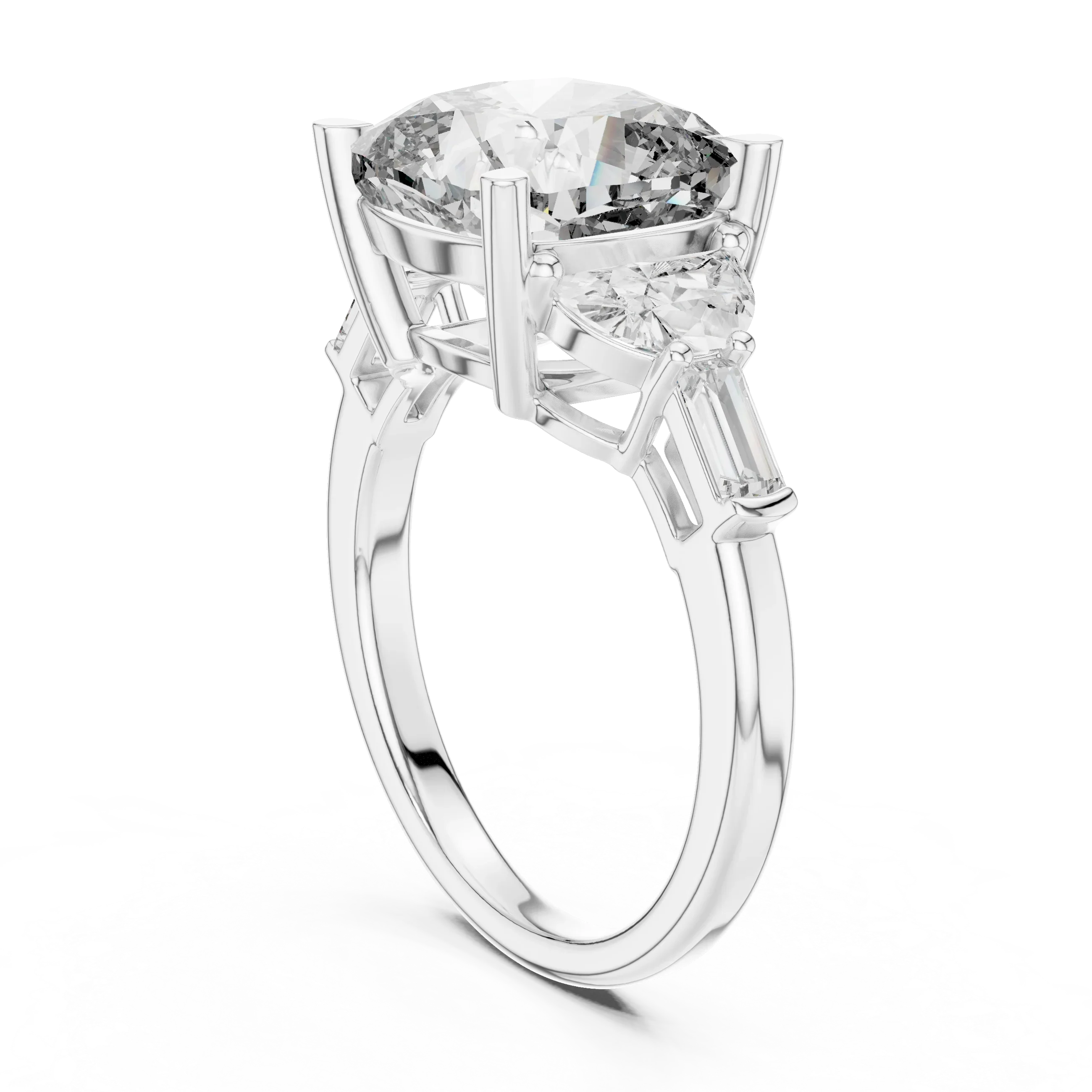 14K Gold Five-Stone Cushion Lab Diamond Ring 7.05 CT