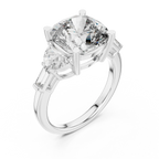 14K Gold Five-Stone Cushion Lab Diamond Ring 7.05 CT