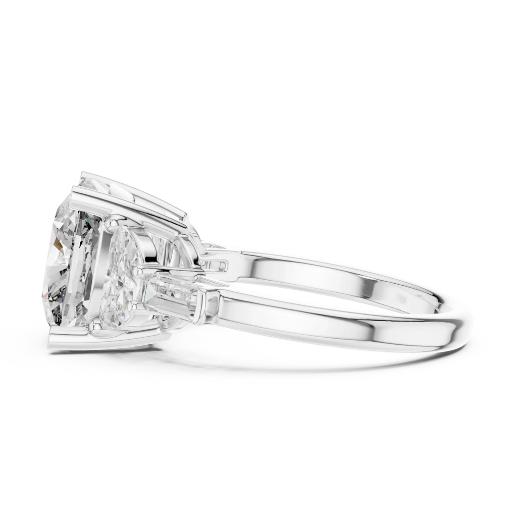 14K Gold Five-Stone Cushion Lab Diamond Ring 7.05 CT