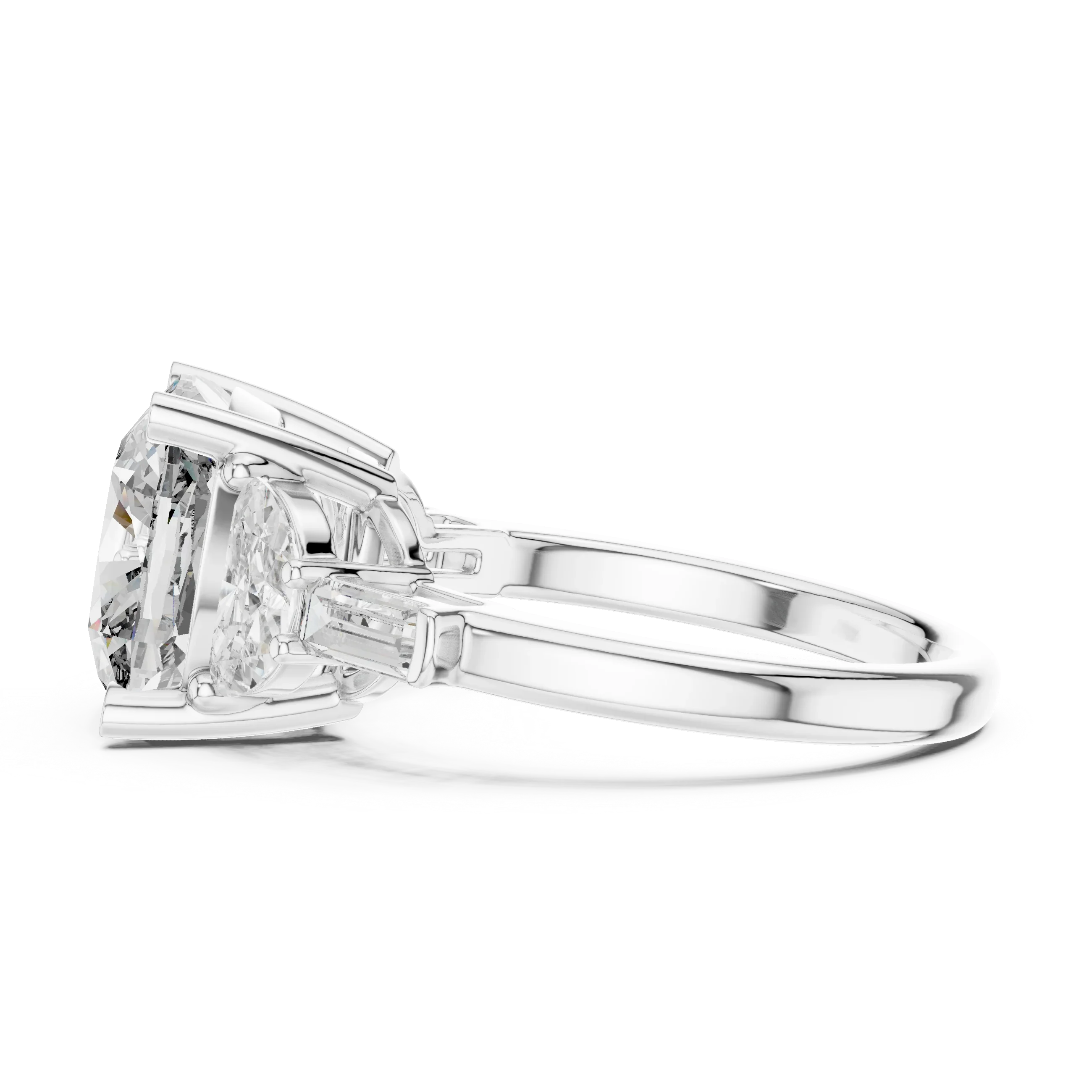 14K Gold Five-Stone Cushion Lab Diamond Ring 7.05 CT