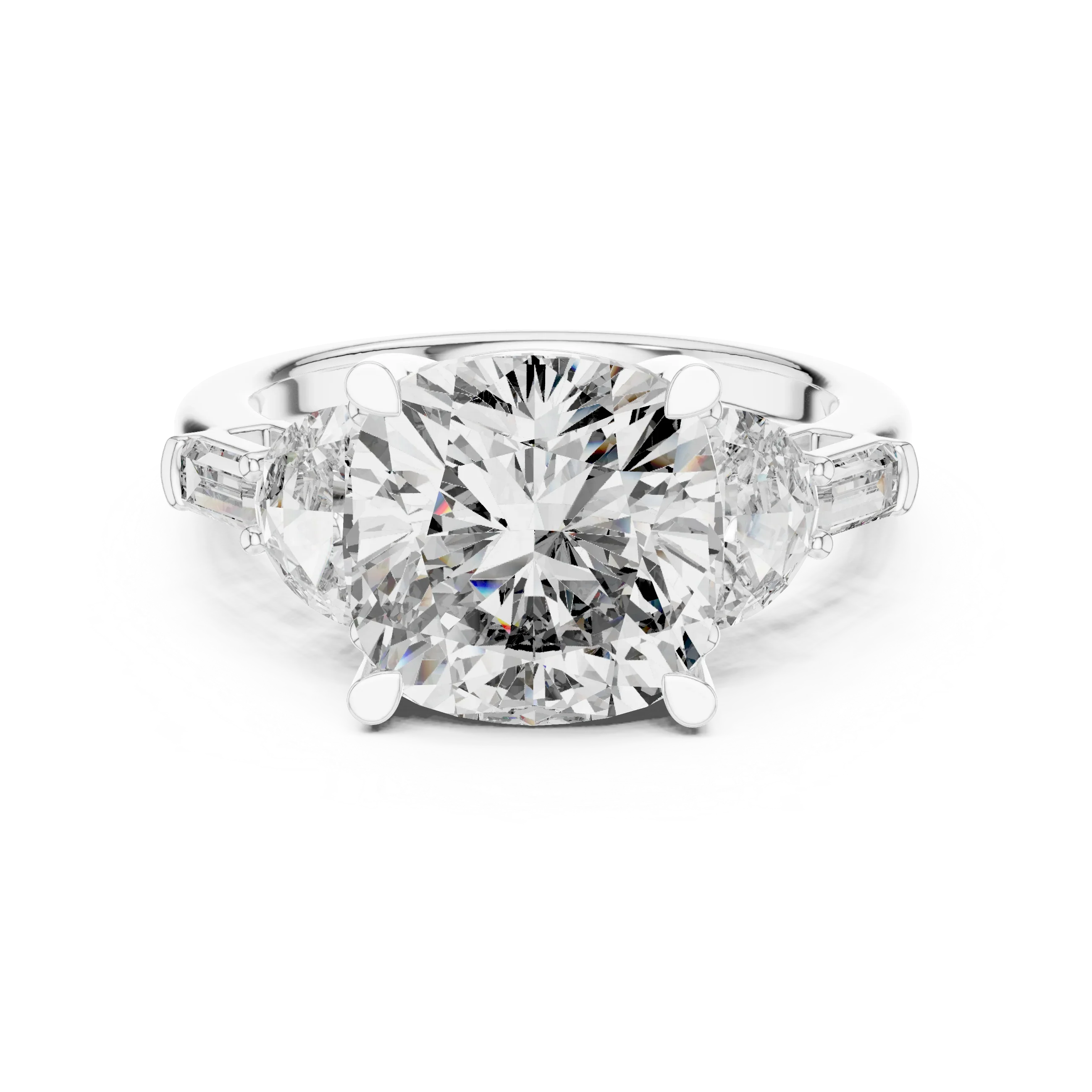 14K Gold Five-Stone Cushion Lab Diamond Ring 7.05 CT