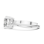 10K Gold Three-Stone Cushion VVS Moissanite Diamond Ring