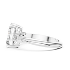 3.04 CT Emerald Lab Grown D Color VVS1 Diamond Three-Stone Ring