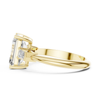 3.04 CT Emerald Lab Grown D Color VVS1 Diamond Three-Stone Ring