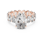 Oval Lab Diamoned Shared Prong 10K White Gold Engagement Ring