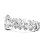 Oval Lab Diamoned Shared Prong 10K White Gold Engagement Ring