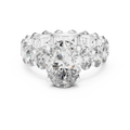 Oval Lab Diamoned Shared Prong 10K White Gold Engagement Ring
