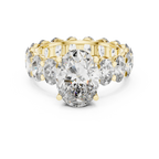 Oval Lab Diamoned Shared Prong 10K White Gold Engagement Ring