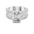 Wide Band Emerald Lab Grown Engagement Ring 4.47 CT