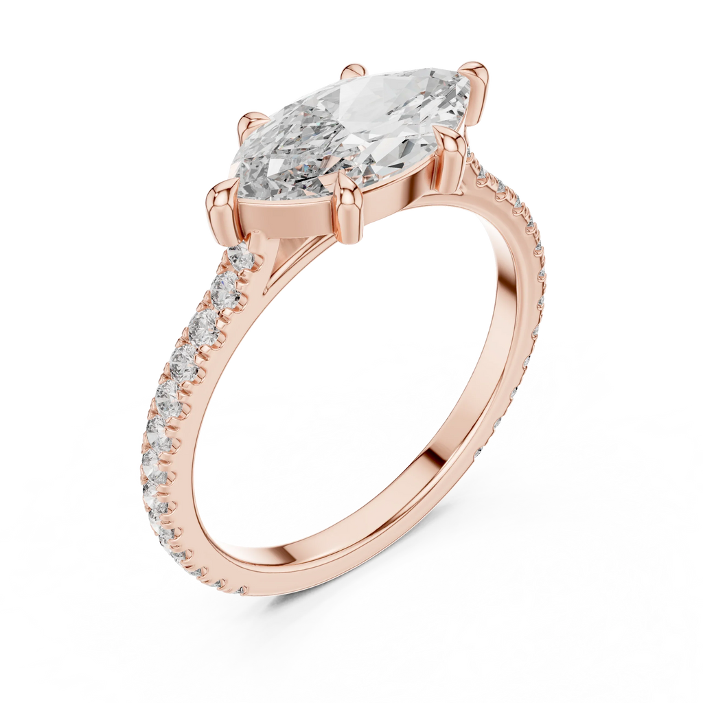 1.89 CT Marquise Moissanite Halo Diamond Ring D Color