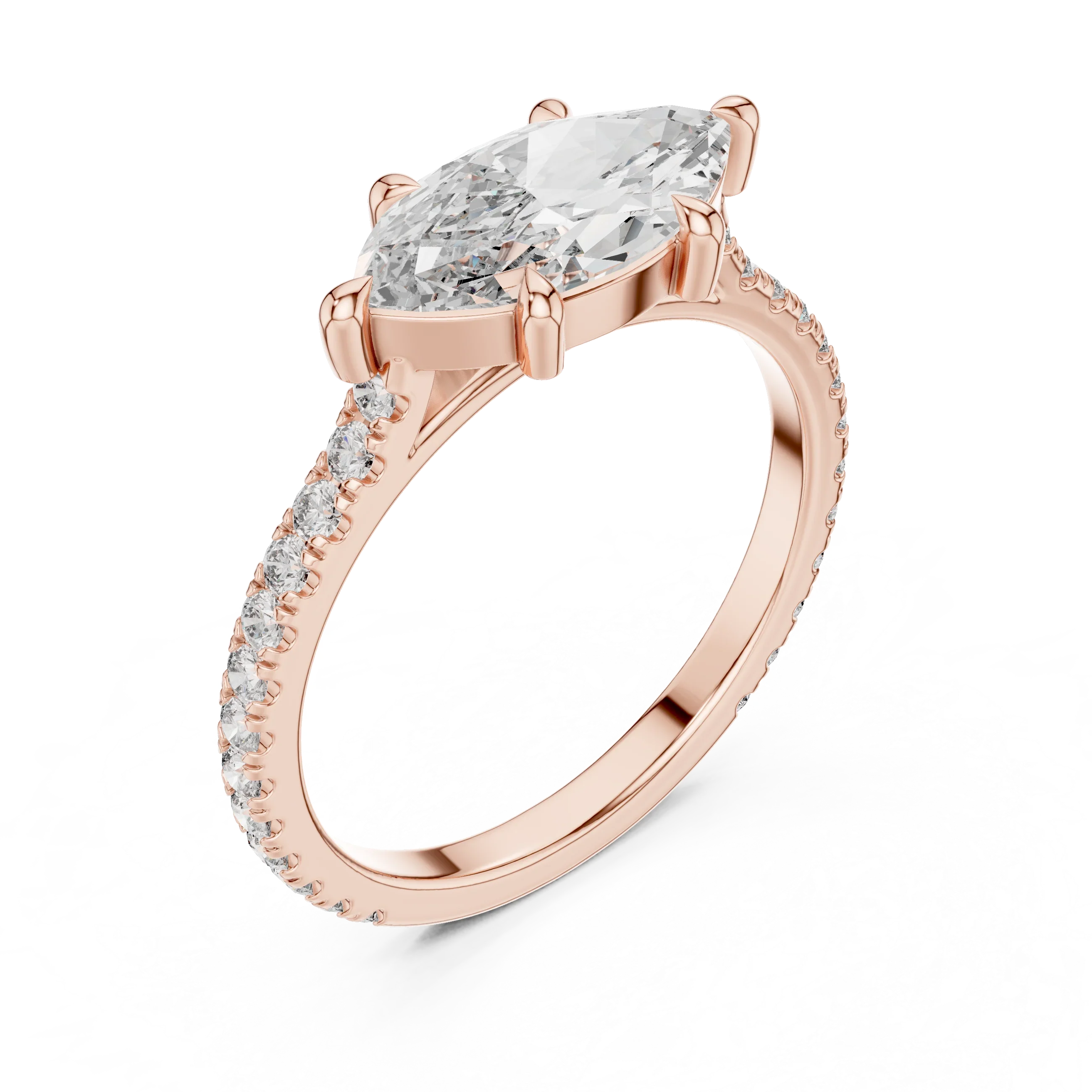 1.89 CT Marquise Moissanite Halo Diamond Ring D Color