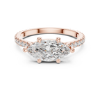 1.89 CT Marquise Moissanite Halo Diamond Ring D Color