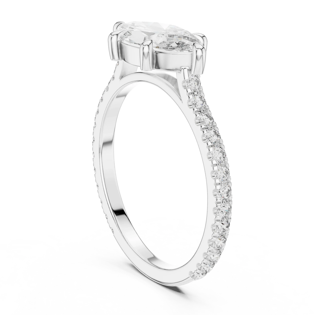 1.89 CT Marquise Moissanite Halo Diamond Ring D Color