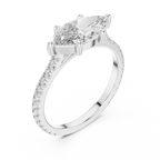 1.89 CT Marquise Moissanite Halo Diamond Ring D Color