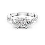 1.89 CT Marquise Moissanite Halo Diamond Ring D Color