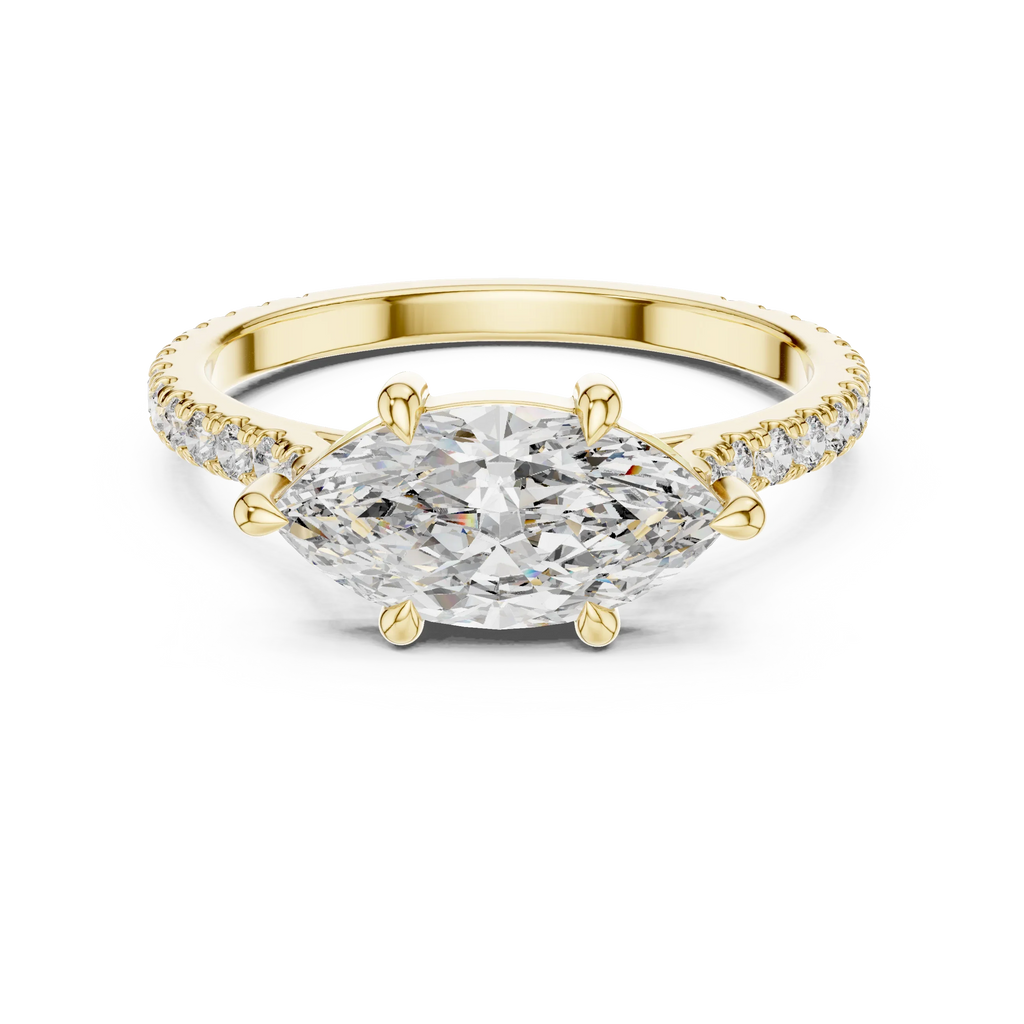1.89 CT Marquise Moissanite Halo Diamond Ring D Color
