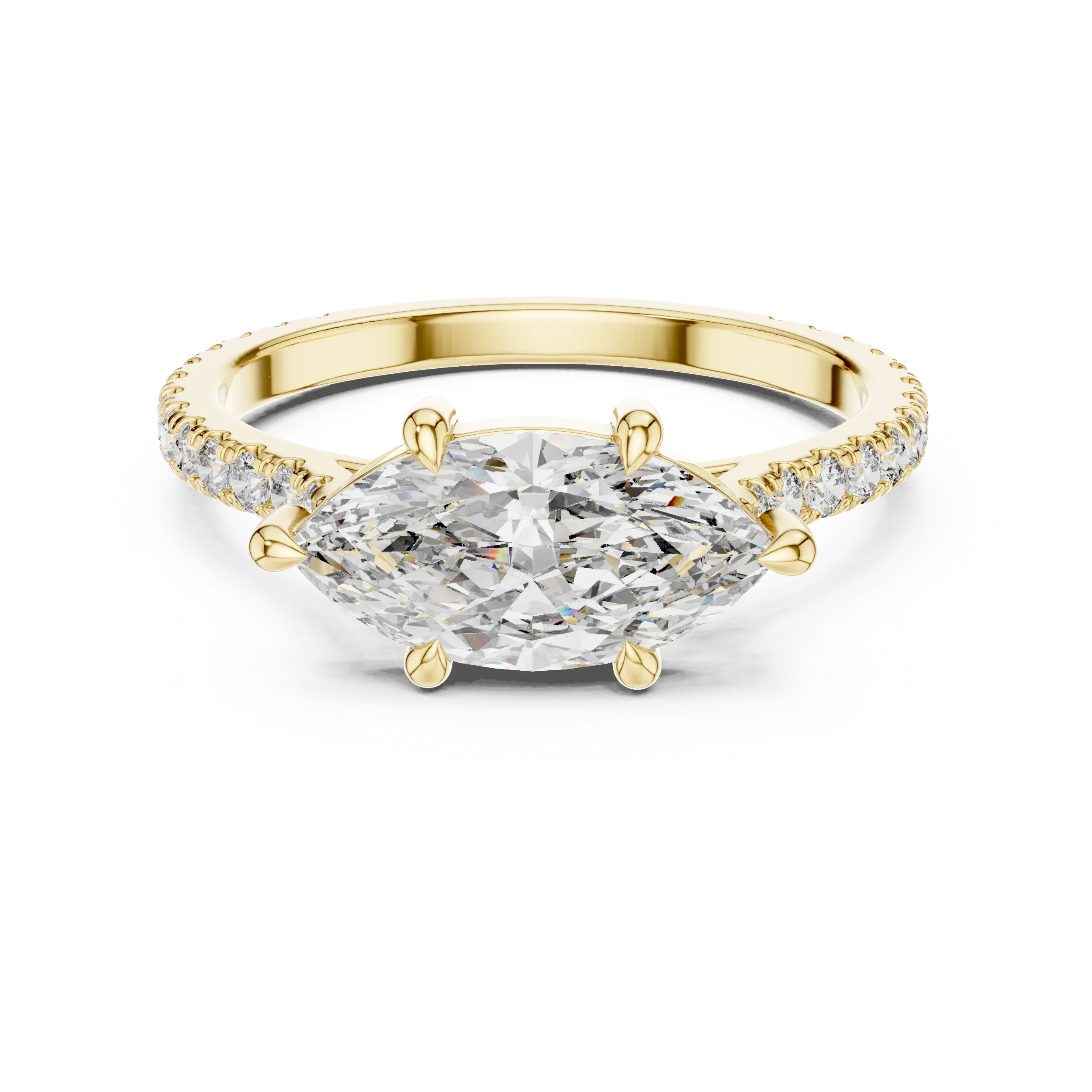 1.89 CT Marquise Moissanite Halo Diamond Ring D Color