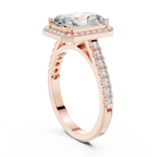 2.48 CT Halo Radiant Lab Diamond Handcrafted Engagement Ring