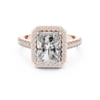 2.48 CT Halo Radiant Lab Diamond Handcrafted Engagement Ring