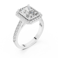 2.48 CT Halo Radiant Lab Diamond Handcrafted Engagement Ring