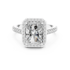 2.48 CT Halo Radiant Lab Diamond Handcrafted Engagement Ring