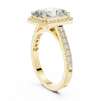 2.48 CT Halo Radiant Lab Diamond Handcrafted Engagement Ring