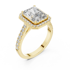2.48 CT Halo Radiant Lab Diamond Handcrafted Engagement Ring