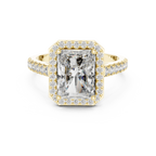 2.48 CT Halo Radiant Lab Diamond Handcrafted Engagement Ring