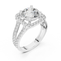 10K Gold Round Moissanite Split Shank Engagement Diamond Ring