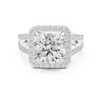 10K Gold Round Moissanite Split Shank Engagement Diamond Ring