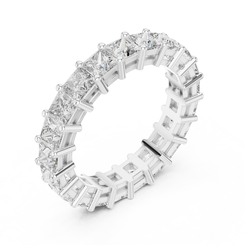 2.31 CT Princess Lab Grown 925 Silver Eternity Band