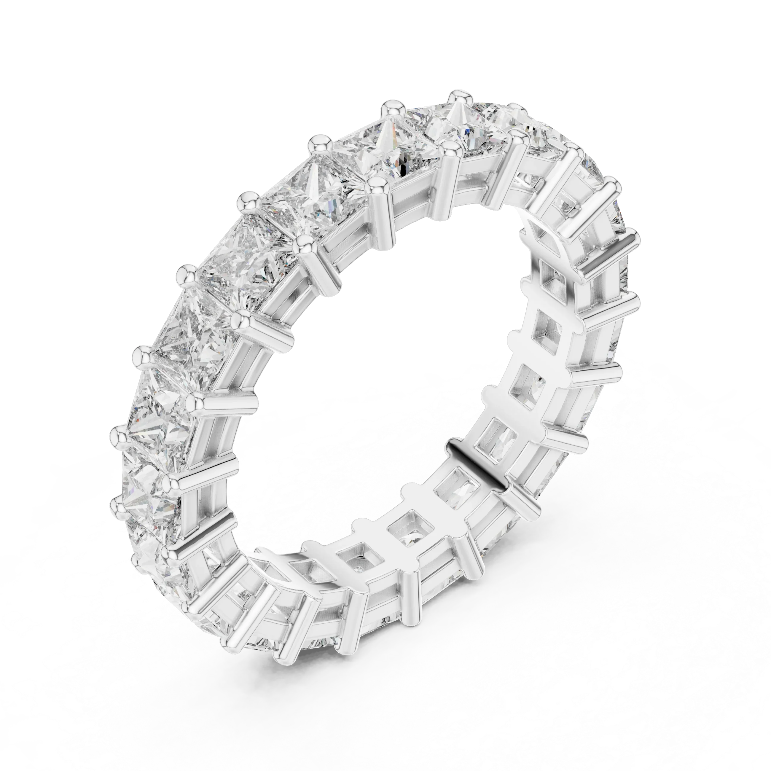 2.31 CT Princess Lab Grown 925 Silver Eternity Band