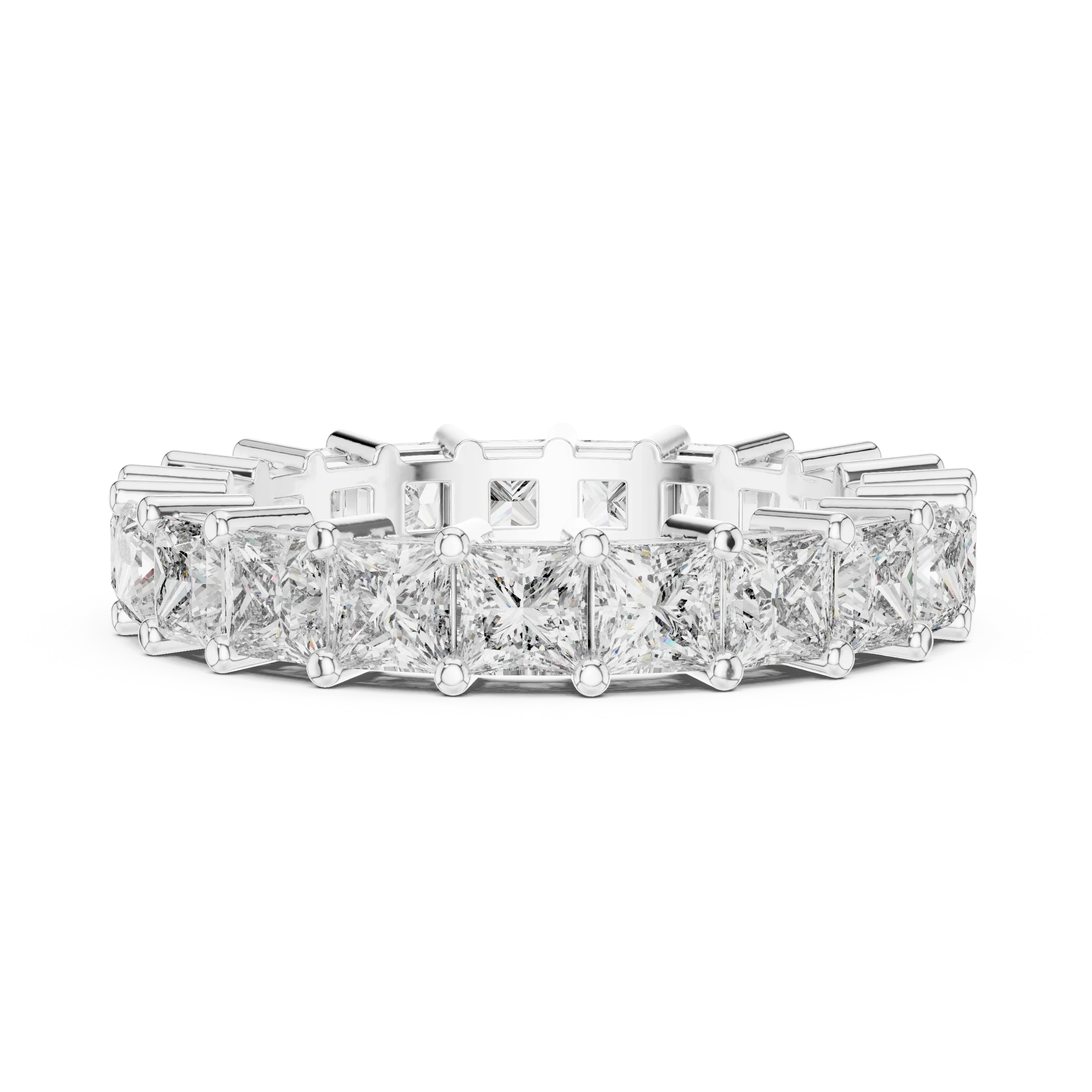 2.31 CT Princess Lab Grown 925 Silver Eternity Band