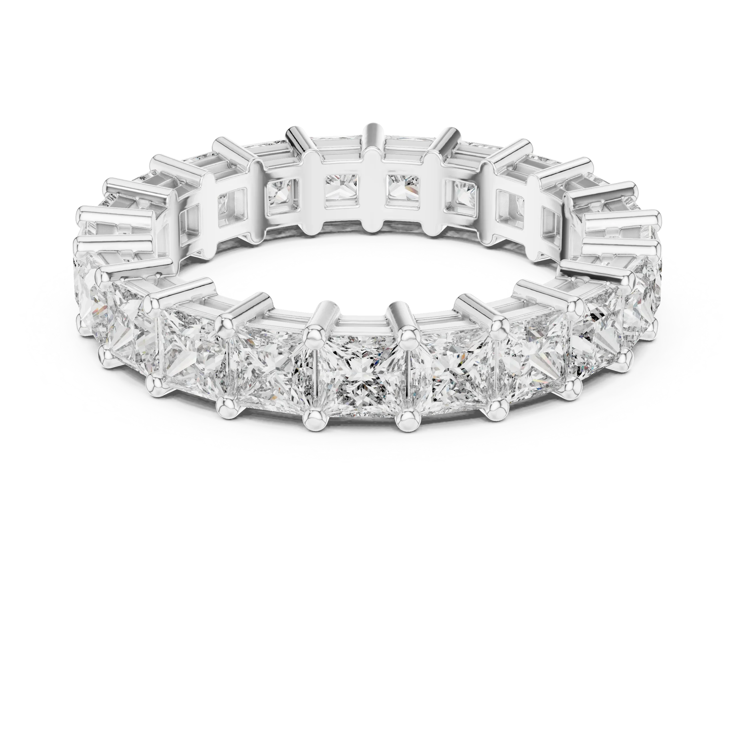 2.31 CT Princess Lab Grown 925 Silver Eternity Band