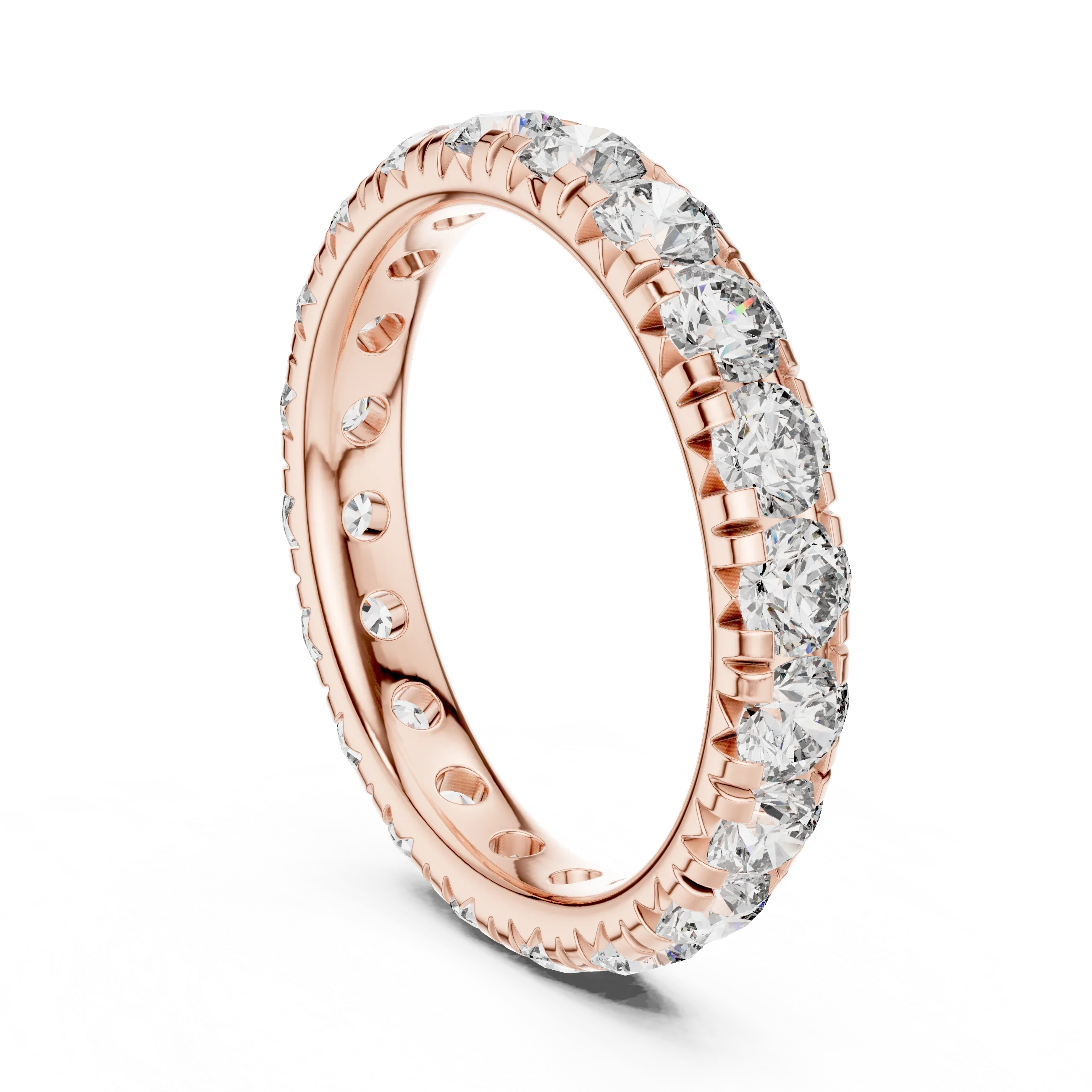 14K Gold Round VVS Lab Diamond Eternity wedding Band
