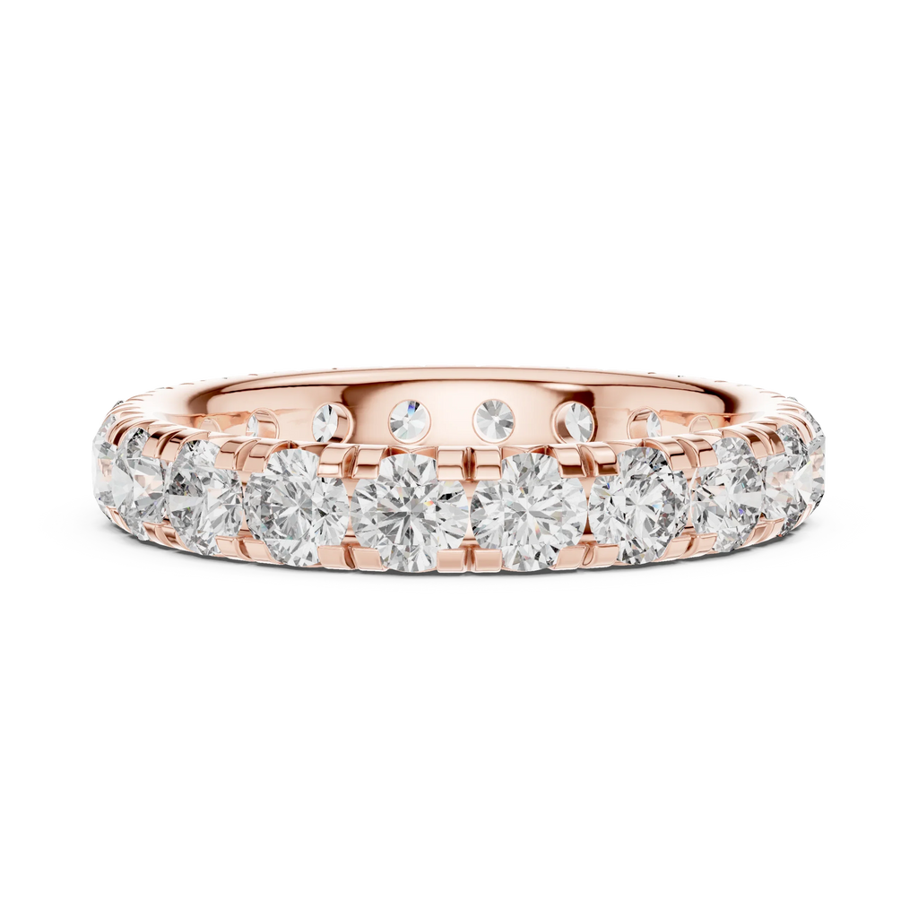 14K Gold Round VVS Lab Diamond Eternity wedding Band