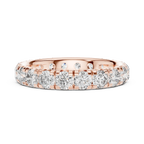 14K Gold Round VVS Lab Diamond Eternity wedding Band