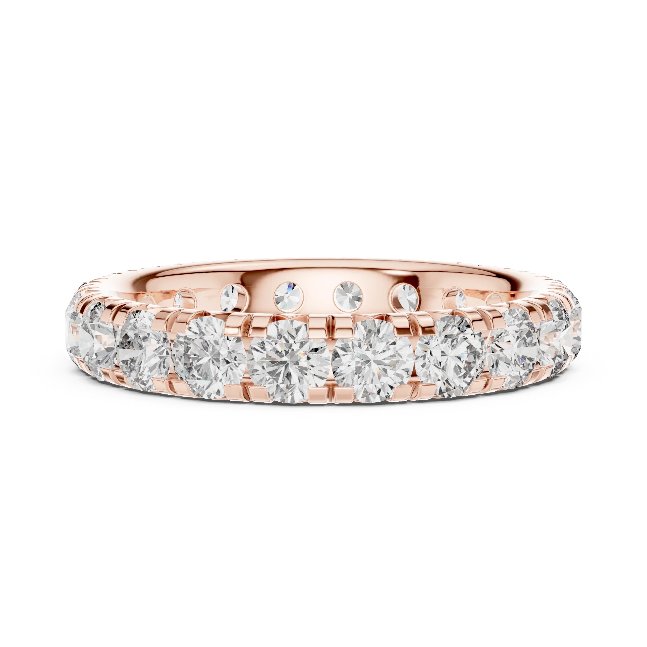 14K Gold Round VVS Lab Diamond Eternity wedding Band