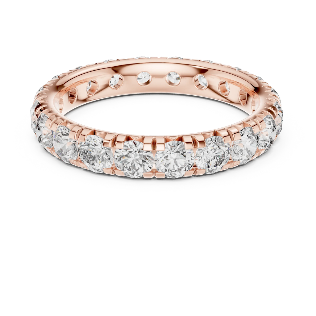 14K Gold Round VVS Lab Diamond Eternity wedding Band