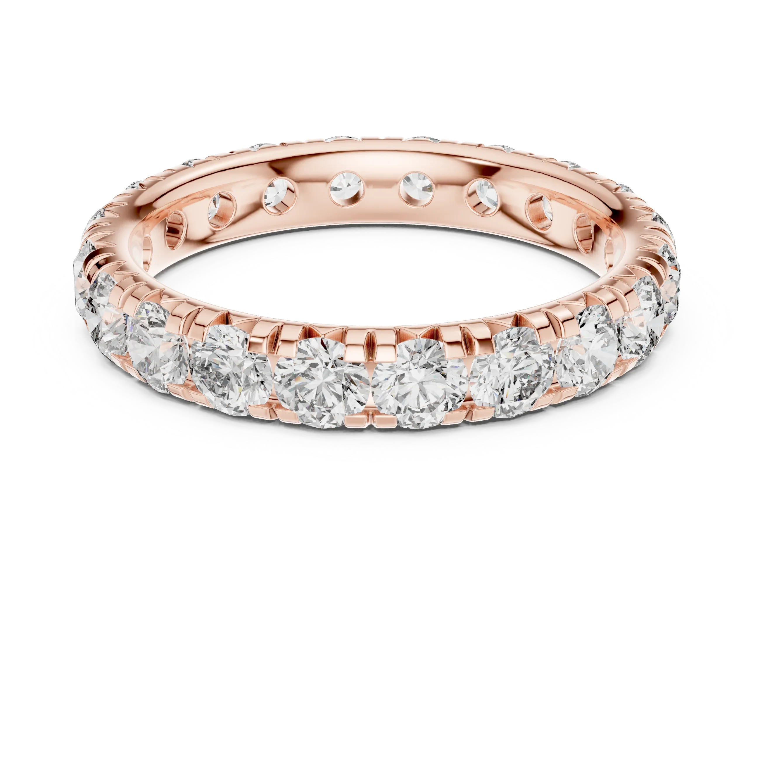 14K Gold Round VVS Lab Diamond Eternity wedding Band