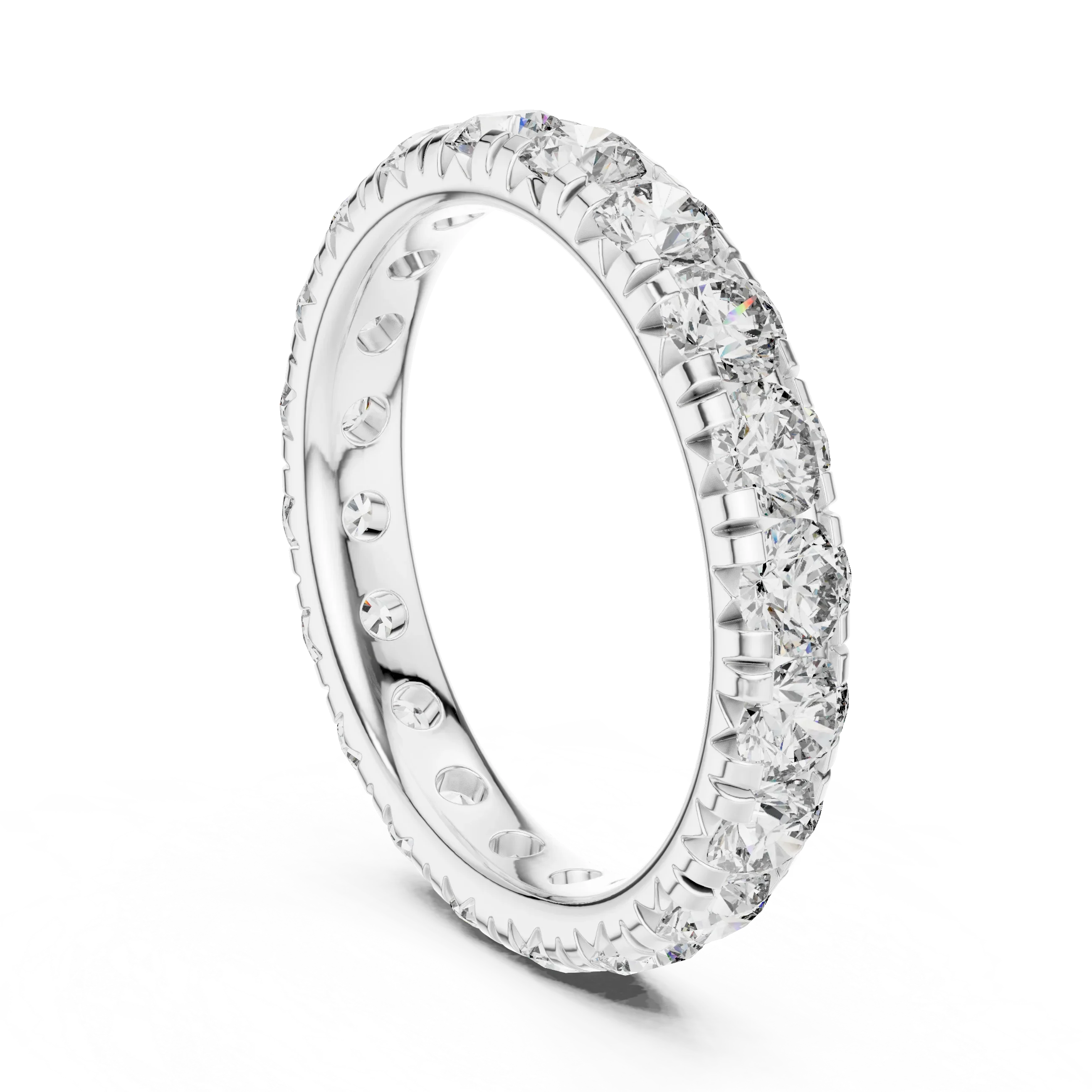 14K Gold Round VVS Lab Diamond Eternity wedding Band