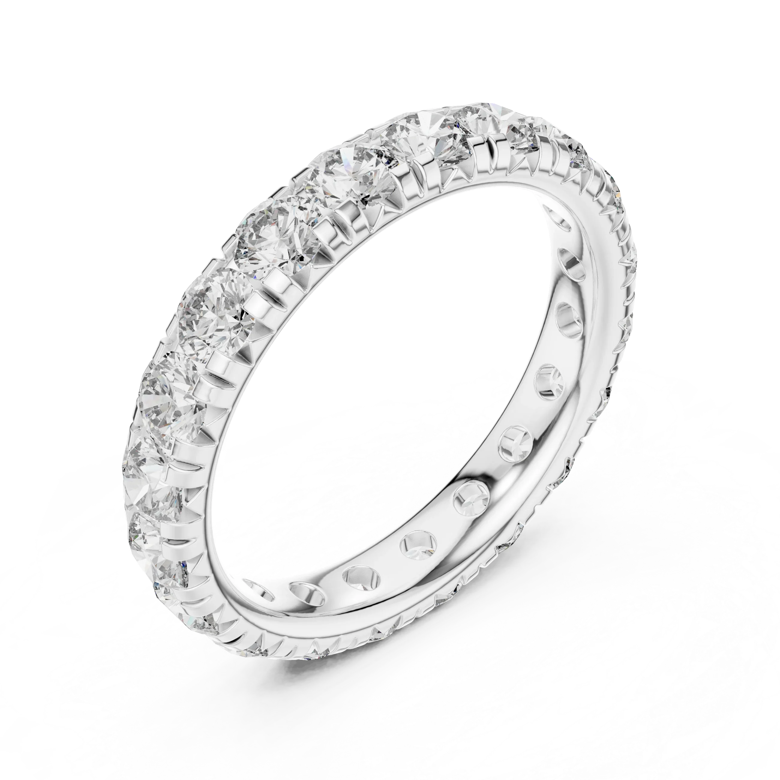 14K Gold Round VVS Lab Diamond Eternity wedding Band