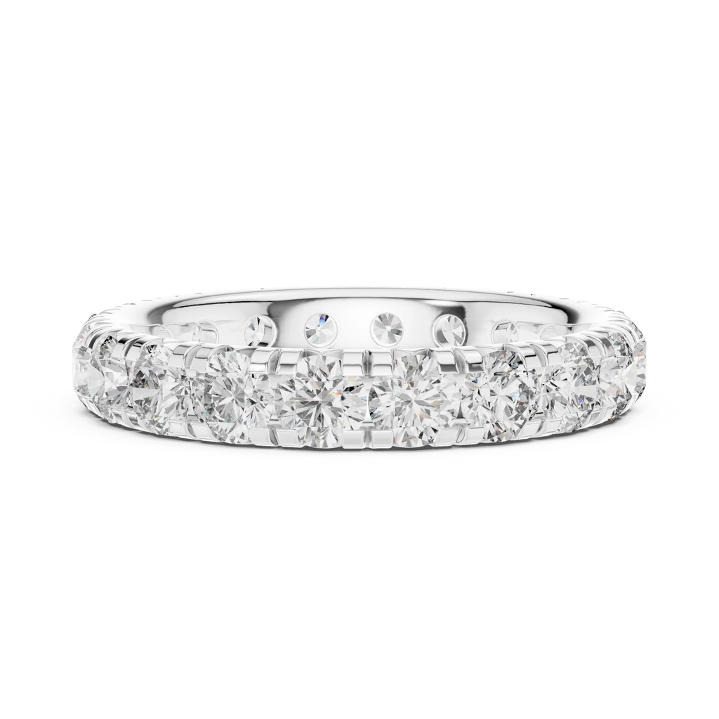 14K Gold Round VVS Lab Diamond Eternity wedding Band