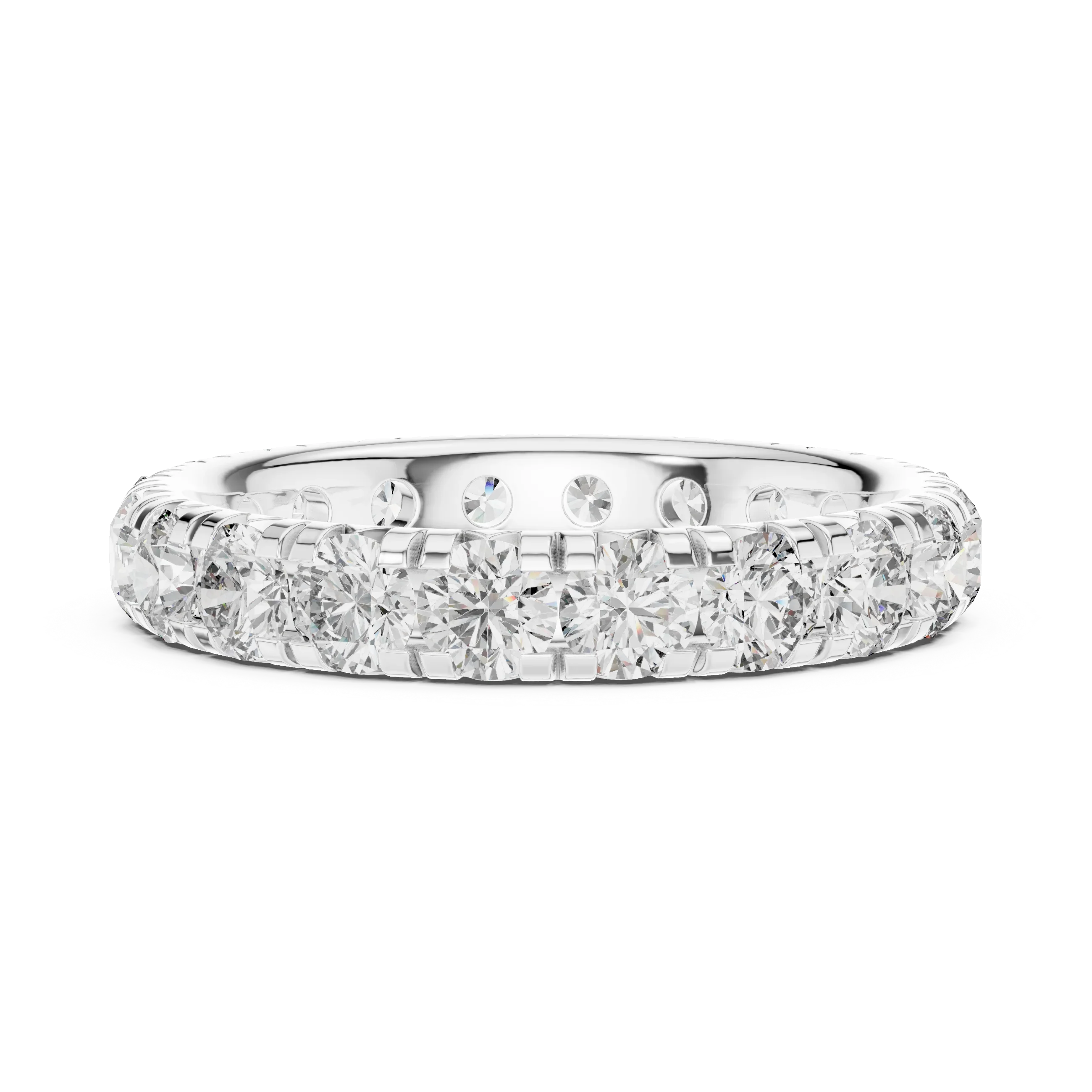 14K Gold Round VVS Lab Diamond Eternity wedding Band