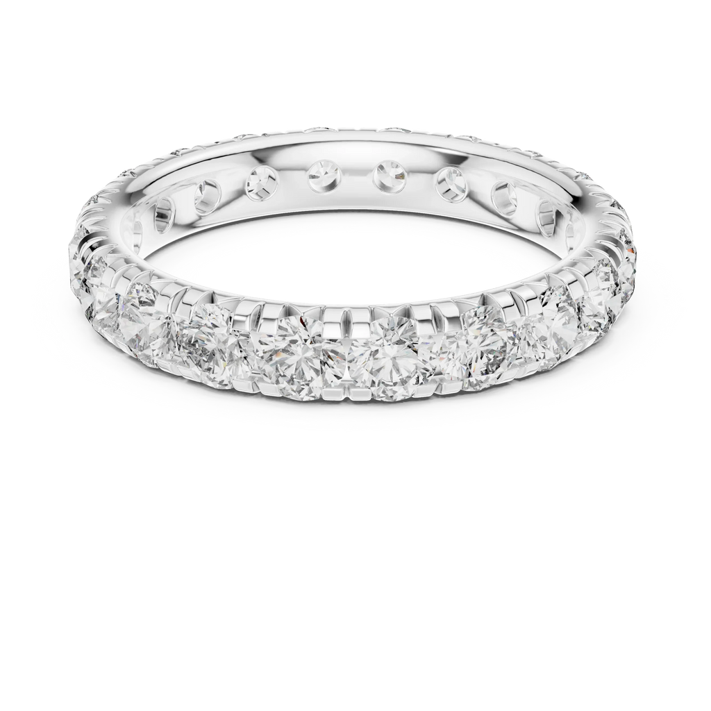 14K Gold Round VVS Lab Diamond Eternity wedding Band