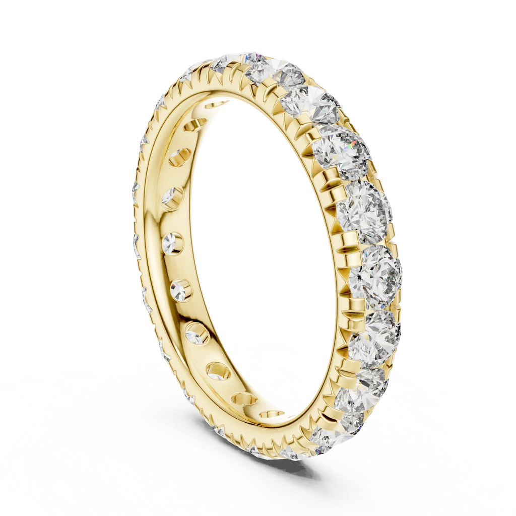 14K Gold Round VVS Lab Diamond Eternity wedding Band