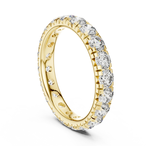14K Gold Round VVS Lab Diamond Eternity wedding Band