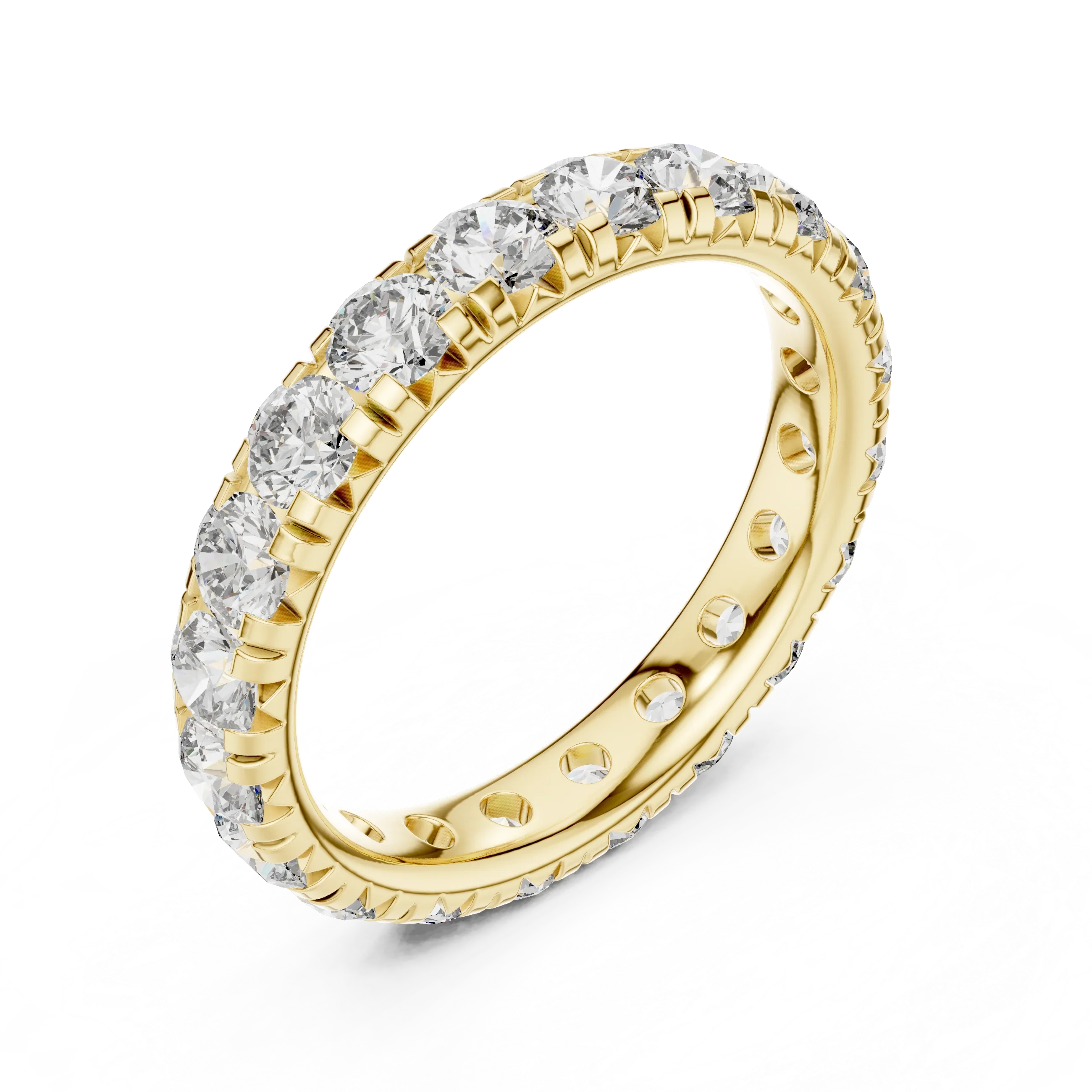14K Gold Round VVS Lab Diamond Eternity wedding Band